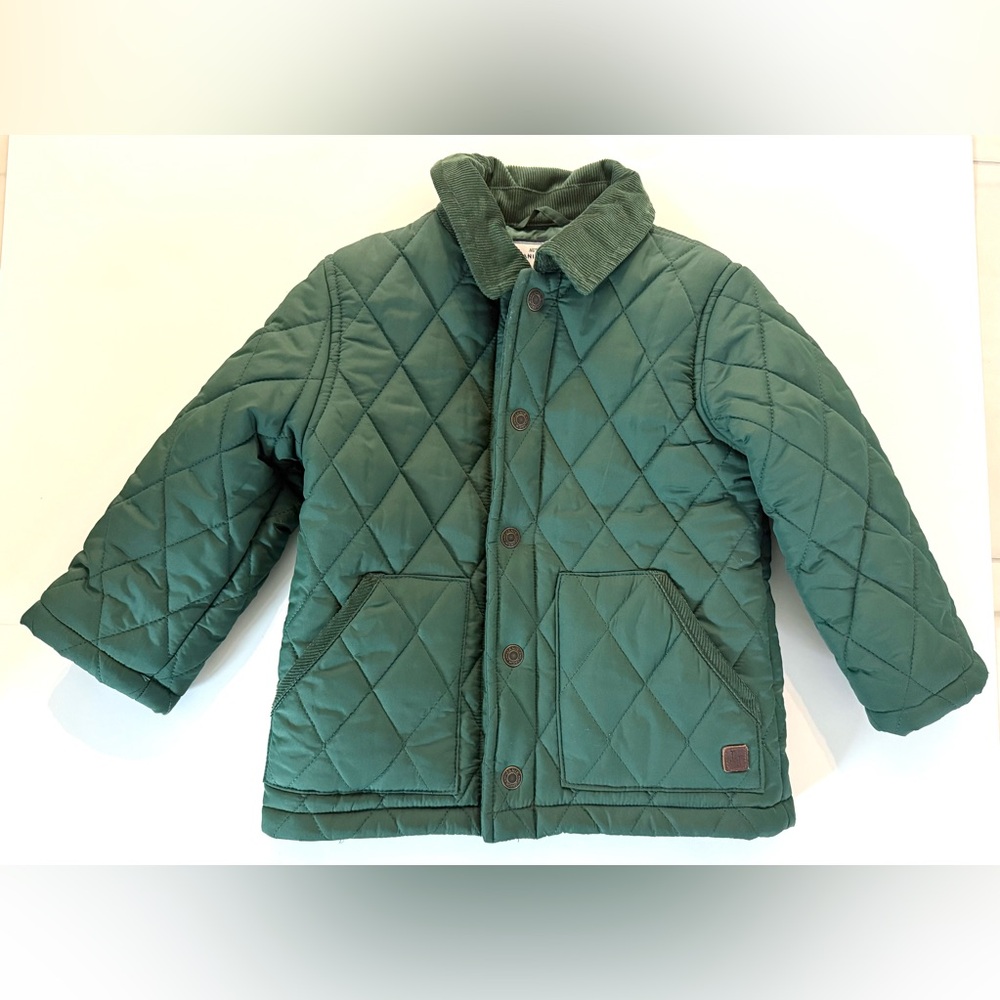 Janie and Jack Deep Green Quilted Puffer Coat